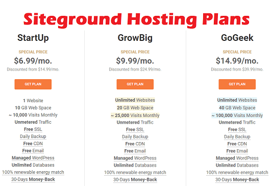 Siteground hosting plans in india