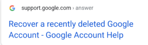 Recover deleted gmail account