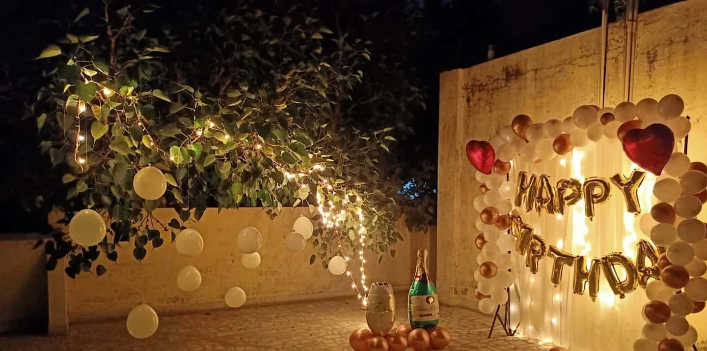 Terrace decoration for birthday