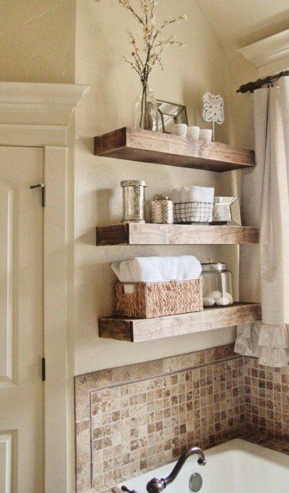 Wooden Shelves – Fall Bathroom Decor