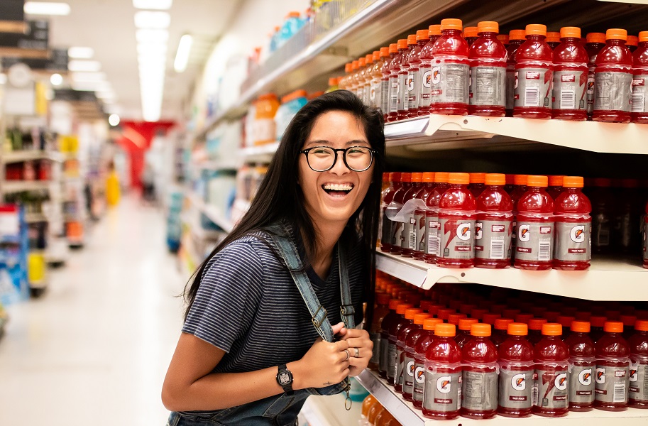 A happy shopper at Target