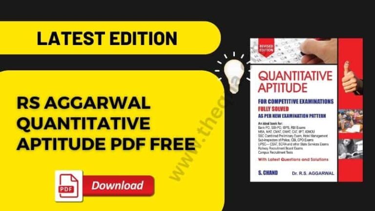 Rs Aggarwal Quantitative Aptitude Pdf Free Download Latest Edition